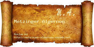 Metzinger Algernon névjegykártya